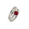 Image 5 : 2.84 ctw Ruby and Diamond Wedding Set - 14KT White Gold