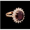 Image 1 : 14KT Rose Gold 7.94 ctw Ruby and Diamond Ring