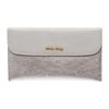 Image 1 : Miu Miu Silver Metallic Leather Long Envelope Wallet