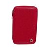Image 1 : Bvlgari Red Textured Leather Zip Around Wallet