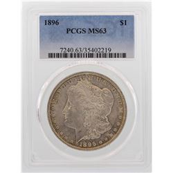 1896 $1 Morgan Silver Dollar Coin PCGS MS63