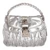Image 1 : Miu Miu Metallic Silver Leather Matelasse Coffer Satchel Shoulder Bag
