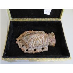 6" Chinese Brown Jade Figure