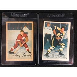 1953-54 Parkhurst Hockey Card Lot (#43 TONY LESWICK/ #87 HAL LAYCOE)