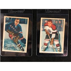 1953-54 Parkhurst Hockey Card Lot (#62 NICK MICKOWSKI/ #72 LIDIO "LEE" FOGOLIN)