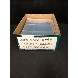 200 NINE CARD PLASTIC PAGES (MOST ARE NEW)