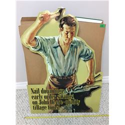 GR OF 2, JD STAND UP DEALER POSTER, 28" X 36" CARDBOARD, 8530 TRACTOR AD