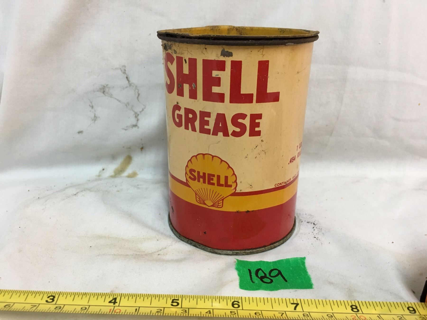 SHELL GREASE 1 LB TIN, SOME CONTENTS