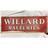 Image 1 : WILLARD BATTERIES TIN SIGN, WEATHERED