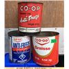 Image 1 : GR OF 3 CO-OP TINS, 1 GAL & 10LB GREASE