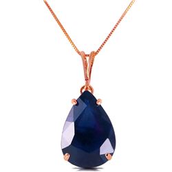 Genuine 4.65 ctw Sapphire Necklace Jewelry 14KT Rose Gold - REF-44P7H