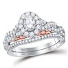 Image 1 : 1.01 CTW Diamond Ring 14KT 2Tone Gold - REF-194K2X