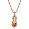 Genuine 0.65 ctw Citrine Necklace Jewelry 14KT Rose Gold - REF-73W7Y
