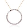 Genuine 0.10 ctw Diamond Anniversary Necklace Jewelry 14KT Yellow Gold - REF-47P6H