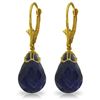 Genuine 29.6 ctw Sapphire Earrings Jewelry 14KT Yellow Gold - REF-40V7W