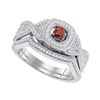 0.50 CTW Red Color Diamond Bridal Engagement Ring 10KT White Gold - REF-44H9M