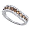 0.77 CTW Cognac-brown Color Diamond Ring 10KT White Gold - REF-24K2W