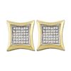 Image 1 : 0.23 CTW Diamond Square Kite Cluster Earrings 10KT Yellow Gold - REF-25N4F