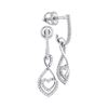 0.25 CTW Diamond Heart Dangle Screwback Earrings 10KT White Gold - REF-19F4N