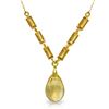 Genuine 4.35 ctw Citrine Necklace Jewelry 14KT Yellow Gold - REF-30R7P