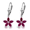 Genuine 2.8 ctw Ruby Earrings Jewelry 14KT White Gold - REF-56X3M