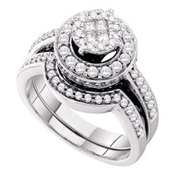 1.01 CTW Princess Diamond Soleil Bridal Engagement Ring 14KT White Gold - REF-127H4M