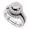 1.01 CTW Princess Diamond Soleil Bridal Engagement Ring 14KT White Gold - REF-127H4M