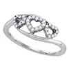 Image 1 : 0.19 CTW Diamond Heart Love Ring 10KT White Gold - REF-16M4H