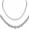 Natural 14.18CTW VS2/I-J Diamond Tennis Necklace 18K White Gold - REF-1468K8F
