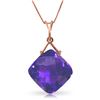 Genuine 8.75 ctw Amethyst Necklace Jewelry 14KT Rose Gold - REF-27H2X