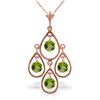 Genuine 1.20 ctw Peridot Necklace Jewelry 14KT Rose Gold - REF-30Y7F