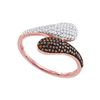 Image 1 : 0.25 CTW Red Color Diamond Bypass Cluster Ring 10KT Rose Gold - REF-28M4H