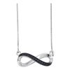 Image 1 : 0.05 CTW Black Color Diamond Infinity Pendant 10KT White Gold - REF-8F9N