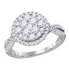 1.02 CTW Diamond Cluster Bridal Engagement Ring 14KT White Gold - REF-104Y9X