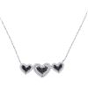0.39 CTW Black Color Diamond Triple Framed Heart Pendant 10KT White Gold - REF-34X4Y