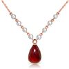 Genuine 15.6 ctw Ruby & Diamond Necklace Jewelry 14KT Rose Gold - REF-139A8K