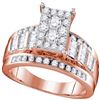 Image 1 : 0.92 CTW Diamond Cluster Bridal Engagement Ring 10KT Rose Gold - REF-67M4H