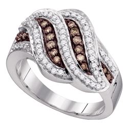 0.50 CTW Cognac-brown Color Diamond Ring 10KT White Gold - REF-37K5W