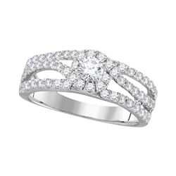 1.02 CTW Diamond Solitaire Bridal Engagement Ring 14KT White Gold - REF-89H9M