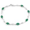 Genuine 3.51 ctw Emerald & Diamond Bracelet Jewelry 14KT White Gold - REF-118Z2N