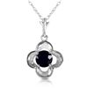 Genuine 0.50 ctw Black Diamond Necklace Jewelry 14KT White Gold - REF-51N5R