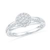 Image 1 : 0.33 CTW Diamond Flower Cluster Ring 10KT White Gold - REF-32N9F