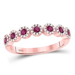 0.46 CTW Ruby & Diamond Ring 10KT Rose Gold - REF-40H8F
