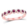 Image 1 : 0.46 CTW Ruby & Diamond Ring 10KT Rose Gold - REF-40H8F