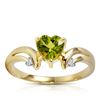 Image 1 : Genuine 1.26 ctw Peridot & Diamond Ring Jewelry 14KT Yellow Gold - REF-42H2X