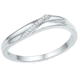 0.03 CTW Diamond Simple Single Row Ring 10KT White Gold - REF-10M5H