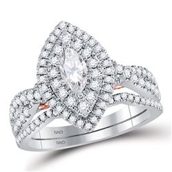 1.04 CTW Diamond Ring 14KT 2Tone Gold - REF-204M5K