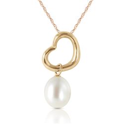 Genuine 4 ctw Pearl Necklace Jewelry 14KT Yellow Gold - REF-25H8X