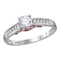 0.47 CTW Diamond Solitaire Bridal Engagement Ring 14KT White Gold - REF-120W2K