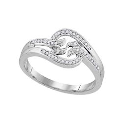 0.10 CTW Diamond Swirl Ring 10KT White Gold - REF-18N2F